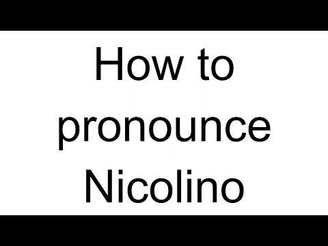 How to Pronounce Nicolino (Italian)