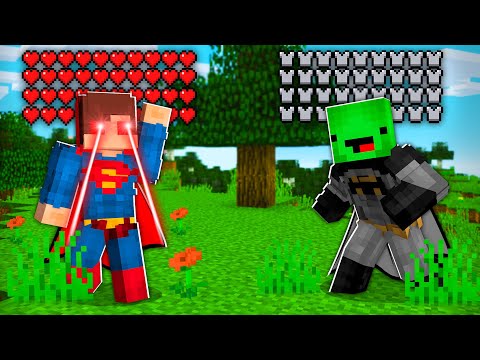 JJ and Mikey Became Batman and Superman in Minecraft - Maizen