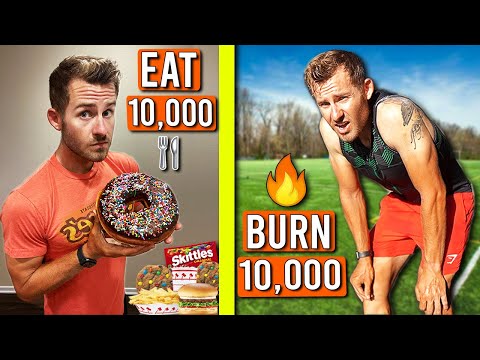 I Tried To EAT and BURN 10,000 Calories in 24 HOURS!