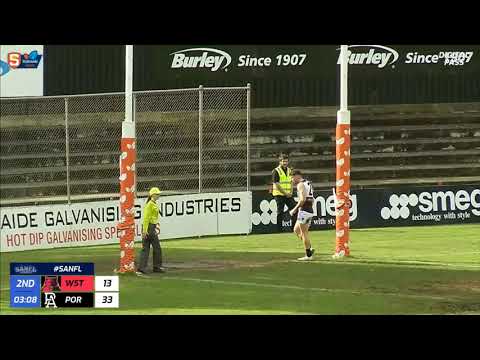 Round 15 SANFL Snapshot - West's Hugh Haysman launches a long bomb from 50m