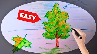 How to Draw a Maple Leaf | Easy Step-by-Step for Kids | Lalagram