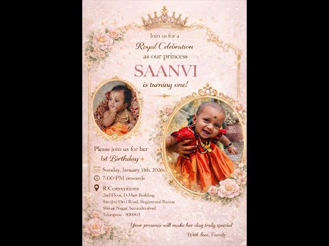 Saanvi 1st Birthday Celebrations