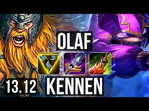 OLAF vs KENNEN (TOP) | Quadra, 2.6M mastery, 12/3/5, 300+ games | KR Master | 13.12