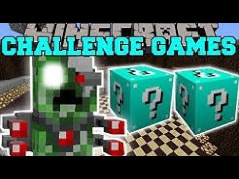 POpularMMOs Pat And Jen  Minecraft: ROBOT ALIEN CHALLENGE GAMES - Lucky Block Mod - Modded Mini-Game