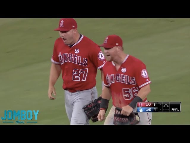 Trout and Calhoun Throw out Muncy and Bellinger, a breakdown