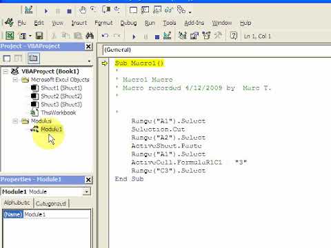 VBA Lesson 1   Intro to VBA Macros   from ExcelVBASQL com 38+ hours of Free training