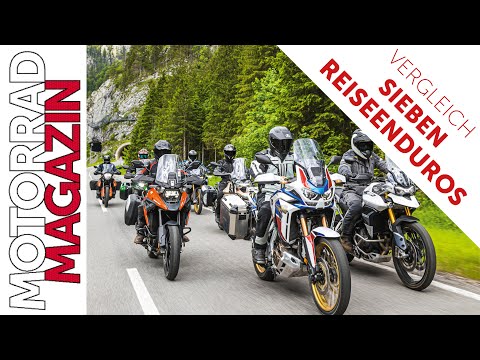 7 travel enduros 2020 compared - BMW, Honda, Moto Guzzi, Kawasaki, KTM, Suzuki, Triumph