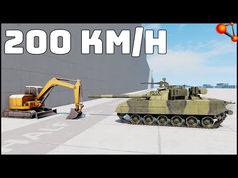 EXCAVATOR vs TANK! 200 Km/H CRASH TEST! - BeamNg Drive