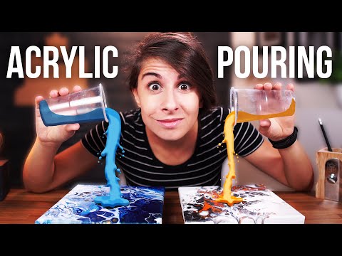 ACRYLIC POURING: come DISEGNARE colando il COLORE! 🐸