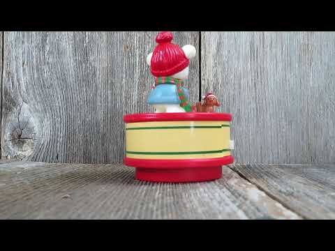 Vintage Christmas Music Box Seymour Mann Motion Musicals 1991 Polar Bear Dog