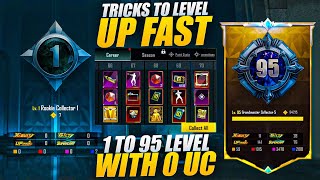 OMG 😱 New Trick For Level 1 To 95 | Zero Uc Trick | New Collection Feature | Free Rewards | Pubgm