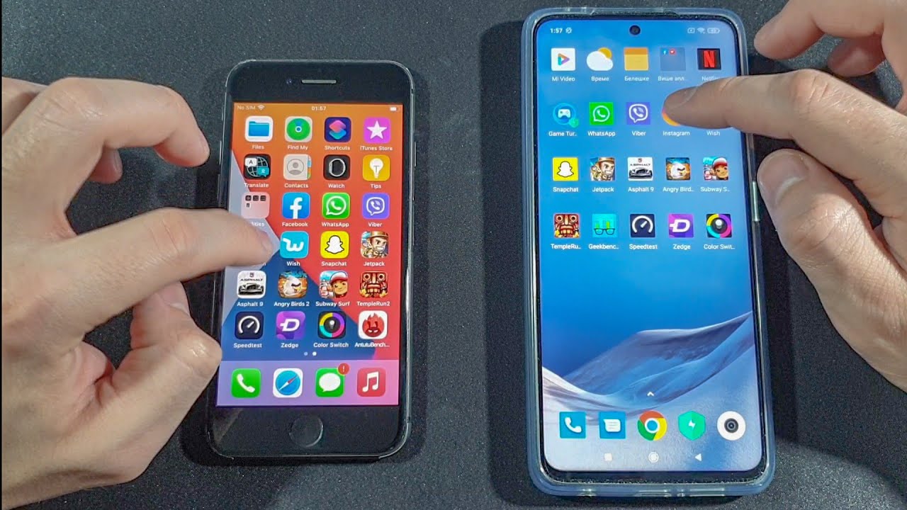 Iphone 8 vs Xiaomi Poco X3 NFC Comparison Speed Test