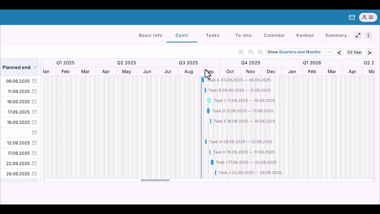 How to Zoom and Navigate the Gantt Chart