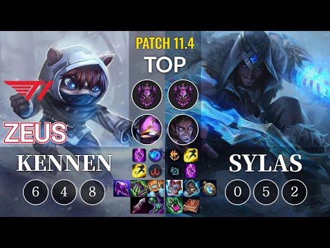 T1 Zeus Kennen vs Sylas Top - KR Patch 11.4