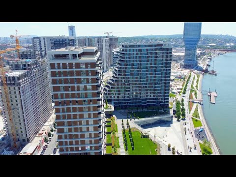 Beograd na vodi   DRON snimak zgrada Metropoliten i Simfonija i zgrada blizu Savskog mosta  danas ma