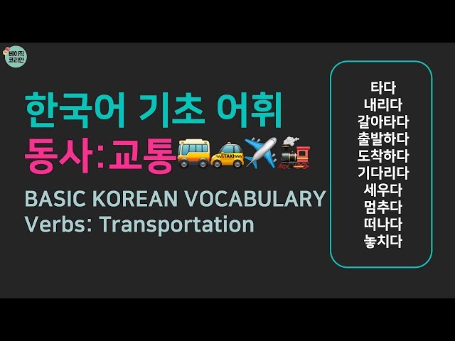 Video Pronunciation of 교통 in Korean