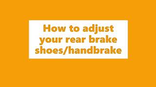 How to adjust rear brake shoes/handbrake on a Ford ranger Mazda B2500
