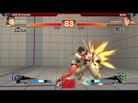 SSF4AE @ Savage Saturdays - AGE NYChrisG (Sakura) vs Solid (Ryu)