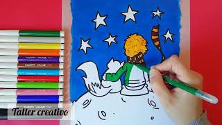 Aprendemos a dibujar al Principito y al zorro en la luna🌕🌙🌕🌙🌟🌠