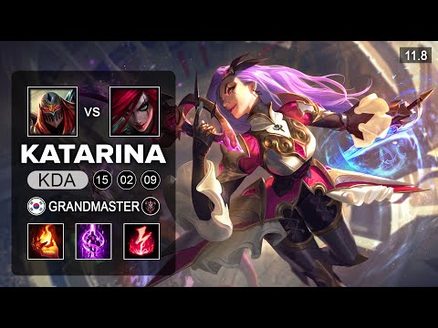 Katarina Main vs ZED99 - Katarina Mid vs Zed - KR Grandmaster Patch 11.8