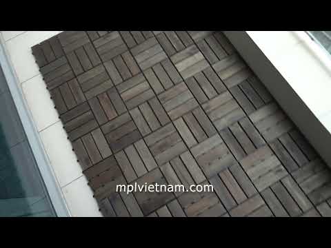 High Quality Acacia Wood Deck Tiles – 12 Slats Walnut - MPL Vietnam