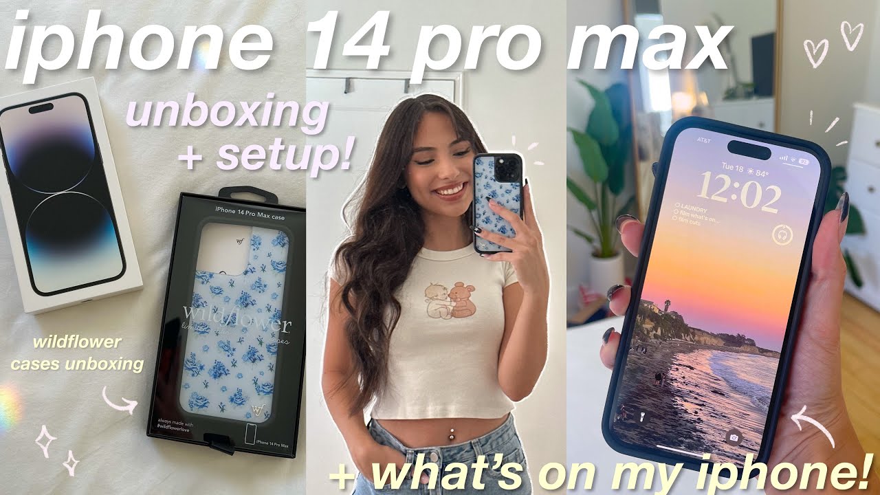 WHAT'S ON MY IPHONE 14 PRO MAX + UNBOXING AND SETUP!
