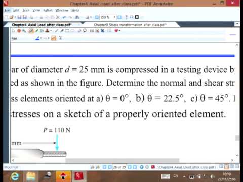 2103231 Mechanics of Materials I - Plane stress, Equations for plane stress...(Wed.27-11-56)