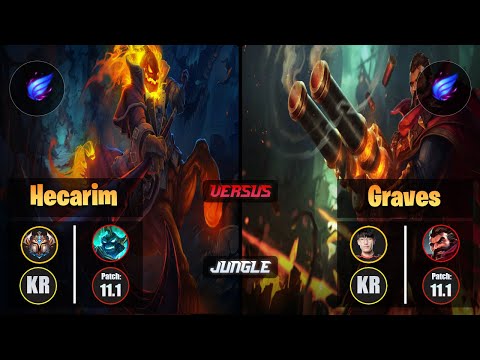 Challenger HECARIM [Phase Rush] (Jungle) VS Tarzan GRAVES - Challenger KR Patch 11.1
