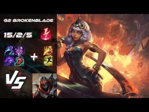 G2 Esports BrokenBlade JUNGLE Qiyana vs Zed - EU Challenger Patch 25.S2.8