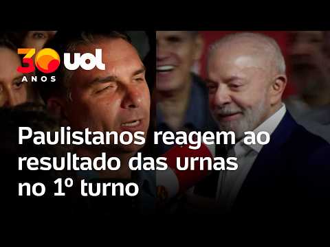 Paulistanos apoiadores de Lula e Flávio Bolsonaro reagem ao resultado das urnas no 1º turno