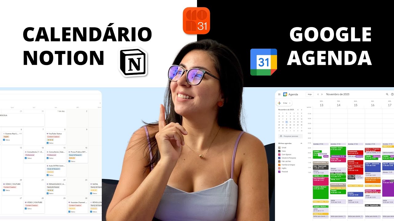 Calendário Notion x Google Agenda