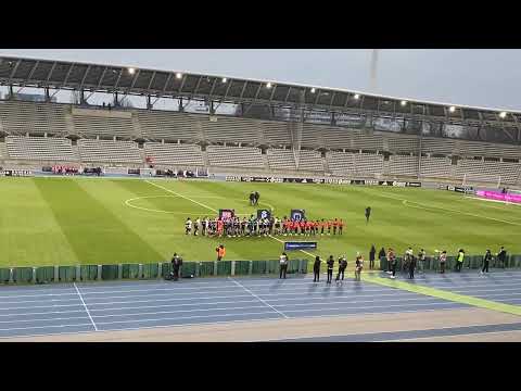 Paris FC - Guingamp entrée des joueuses Stade Charléty ( Arkema Première Ligue J13 ) 18/01/2025