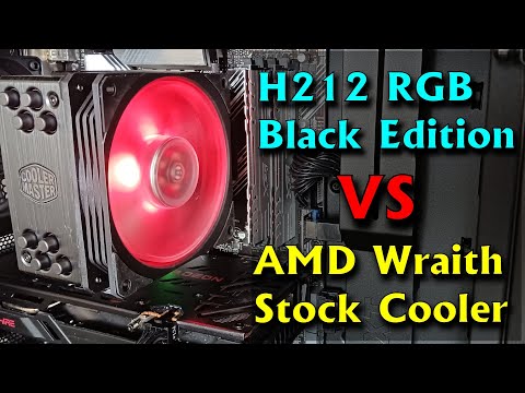 Cooler Master Hyper 212 RGB Black Edition installation and vs AMD Stock CPU cooler