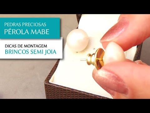 Contas de Pérolas Mabe Natural para Montagem de Semi Joias - Pedra Mística