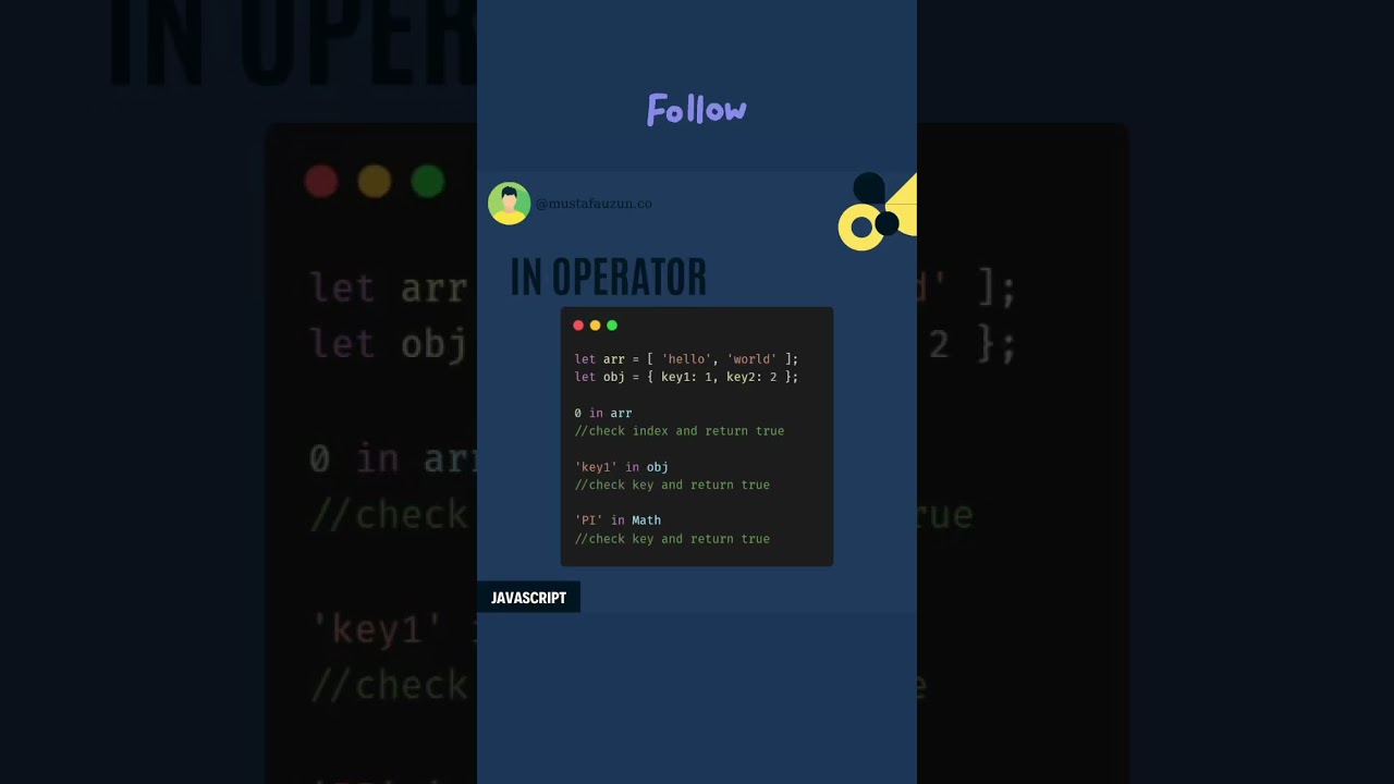 Javascript, in Operator #javascript #shorts
