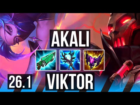 AKALI vs VIKTOR (MID) | 45K damage | KR Master | 26.1