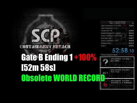 SCP Containment Breach v1.3.9 Speedrun - 100% - [Obsolete WR] 52m 58s