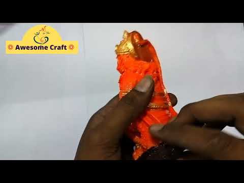 Painted hindu resin god statue, temple