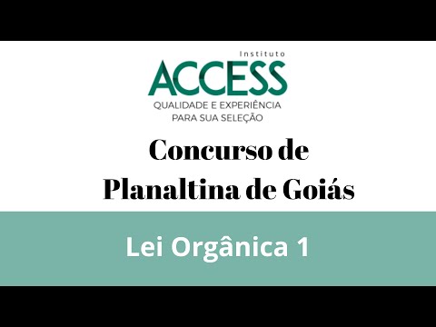 Lei Orgânica de Planaltina de Goiás - Artigos 1º ao 8º
