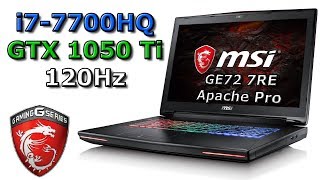 Great eSports Gaming Laptop - 120 Hz, i7-7700HQ, 1050 Ti! MSI GE72 7RE Apache Pro