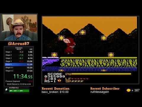 Astyanax NES speedrun in 17:22 by Arcus