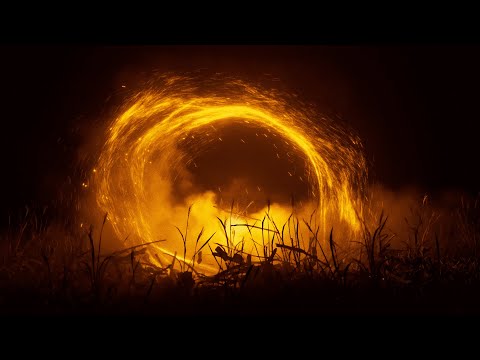 Portal in the night field. Houdini FX and Karma XPU
