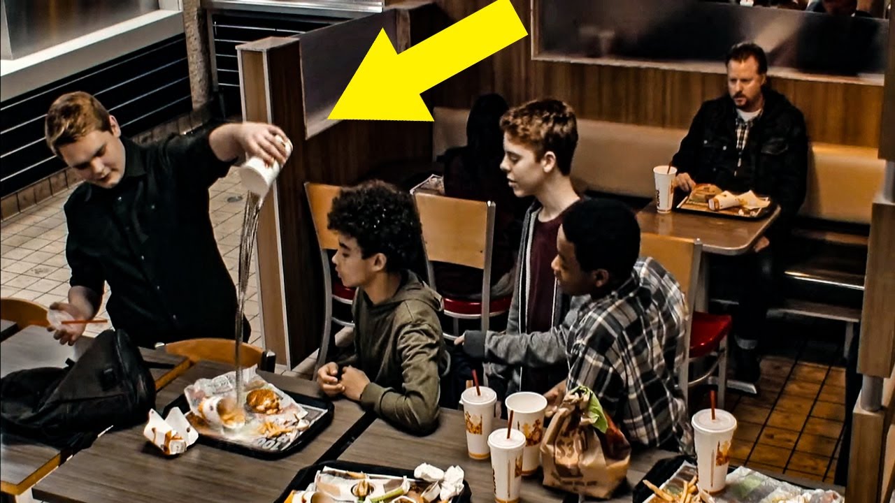 Watch video Teens Mock Boy At Burger King, Don’t Notice Man On Bench Now Teens Mock Boy At Burger King, Don’t Notice Man On Bench