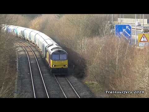 GBRf Class 60 No. 60096 on 6E09 Liverpool Biomass Tml - Drax Aes @ Moss Road on 14.2.19 - HD