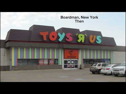 Toys ‘R’ Us stores, then and now.