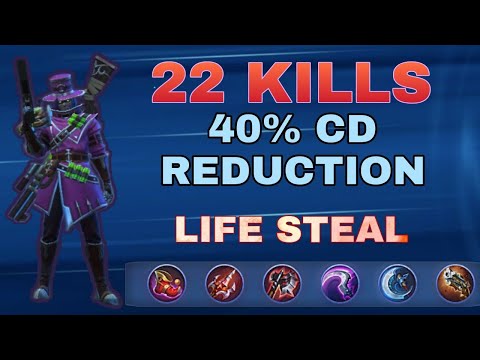 CLINT 22 KILLS!!!2X SPEED!!!FULL CD REDUCTION PLUS DOUBLE LIFE STEAL!!! MOBILE LEGENDS BANG BANG