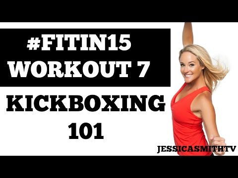 #FITIN15 #Workout 7: "Kickboxing 101" Full Length 15-Minute Fat Burning Cardio Fitness Program