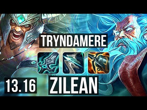 TRYNDAMERE vs ZILEAN (TOP) | 14/1/6, 3.7M mastery, Legendary, 500+ games | KR Diamond | 13.16