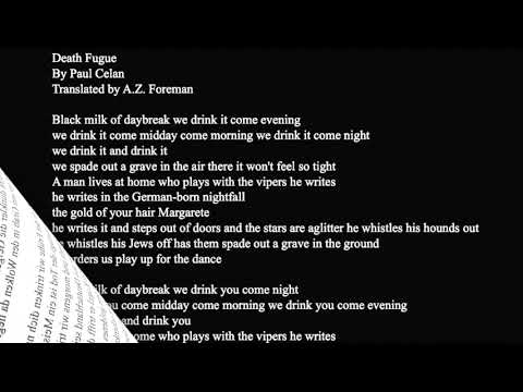 Paul Celan's "Todesfuge" read by me in German and English translation