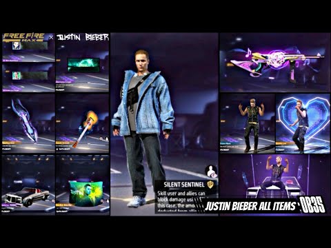 Free Fire X Justin Bieber #OB35 | All Items Review | Free Fire MAX